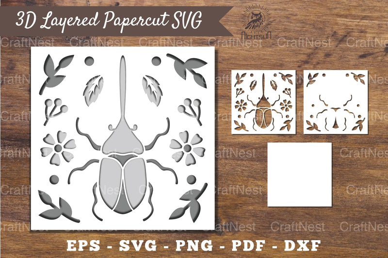 3D Insect Layered Papercut Clipart Bundle - CraftNest - Digital Crafting and Art
