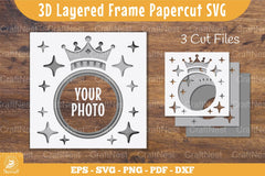3D Layered Crown Papercut Clipart Bundle - CraftNest - Digital Crafting and Art
