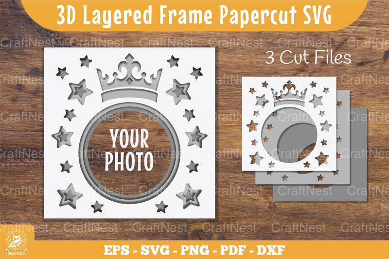 3D Layered Crown Papercut Clipart Bundle - CraftNest - Digital Crafting and Art