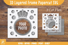 3D Layered Crown Papercut SVG Bundle - CraftNest - Digital Crafting and Art
