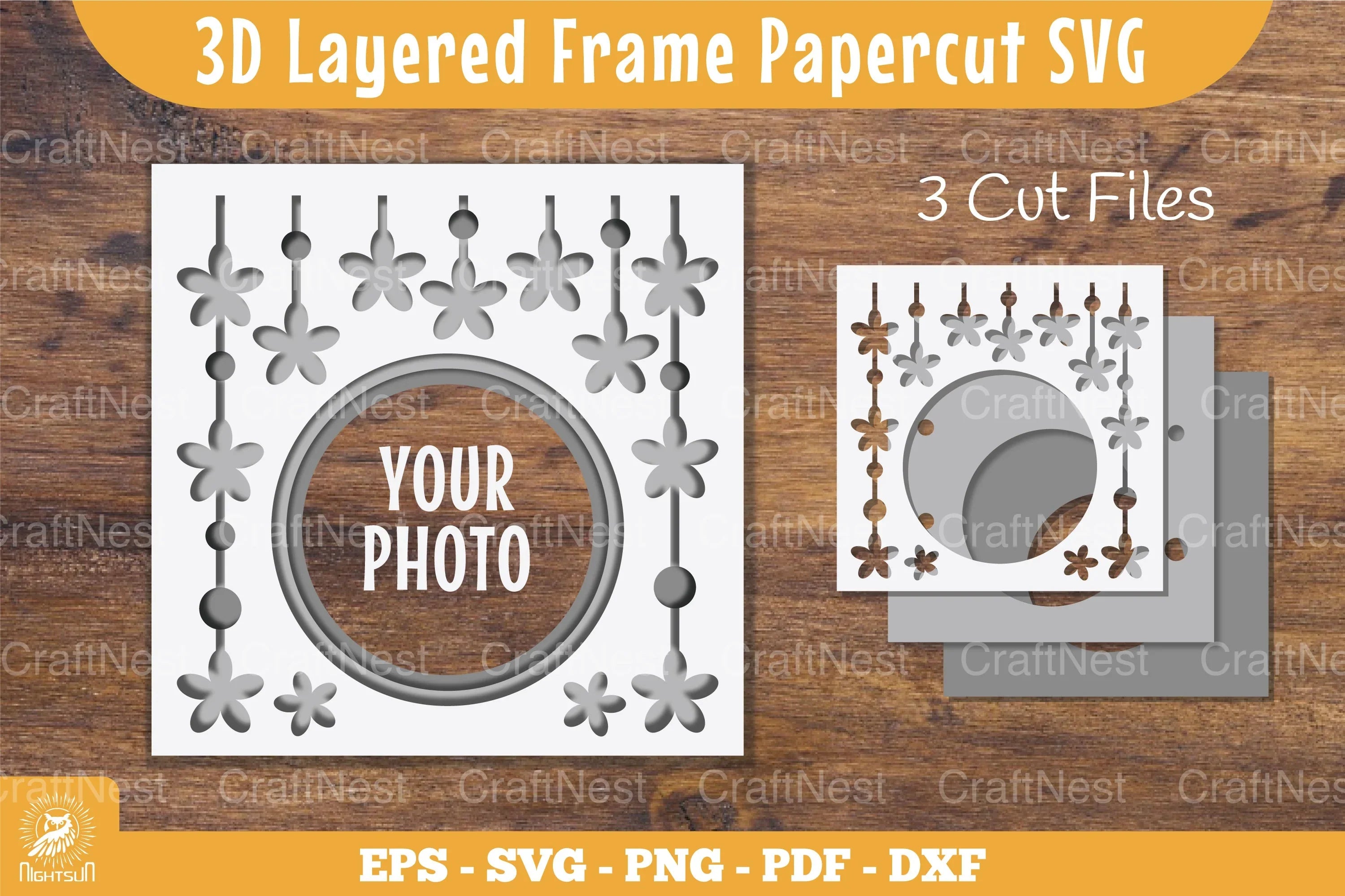 3D Layered Frame Flowers Papercut Clipart Bundle - CraftNest - Digital Crafting and Art
