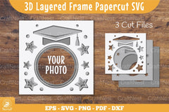 3D Layered Graduation Papercut Frame Clipart Bundle - CraftNest - Digital Crafting and Art