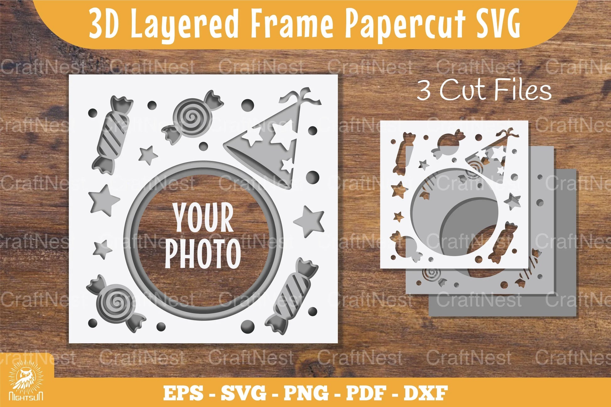 3D Layered Frame Party Papercut Clipart Bundle - CraftNest - Digital Crafting and Art