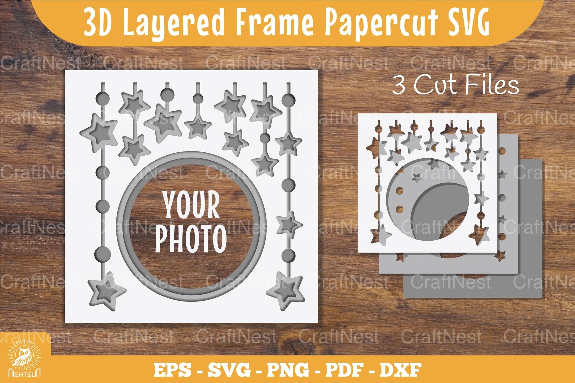 3D Layered Stars Papercut Frame Clipart Bundle - CraftNest - Digital Crafting and Art