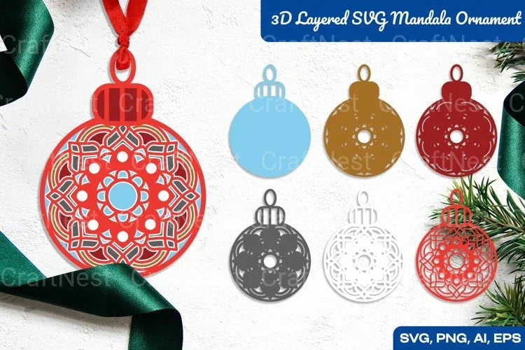3D Layered Mandala Ornament Clipart Bundle - CraftNest - Digital Crafting and Art