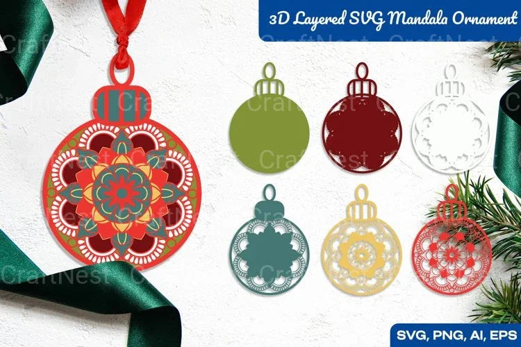 3D Layered Mandala Ornament Clipart Bundle - CraftNest - Digital Crafting and Art