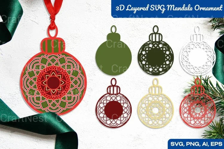3D Layered Mandala Ornament Clipart Bundle - CraftNest - Digital Crafting and Art
