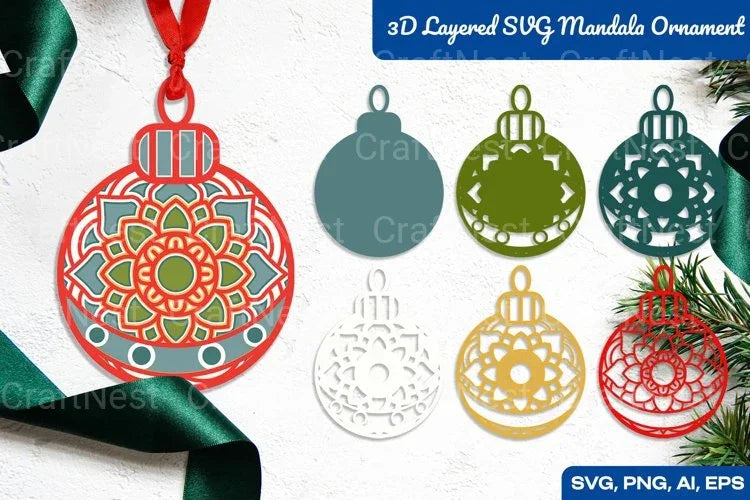 3D Layered Mandala Ornament Bundle - CraftNest - Digital Crafting and Art