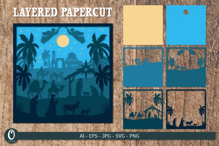 3D Nativity Scene Christmas Layered Papercut SVG Bundle 1 - CraftNest - Digital Crafting and Art