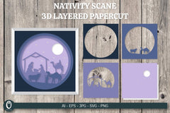 3D Nativity Scene Layered Papercut SVG Bundle 3 - CraftNest - Digital Crafting and Art