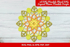 3D Floral Mandala Layered Flower SVG Bundle - CraftNest - Digital Crafting and Art