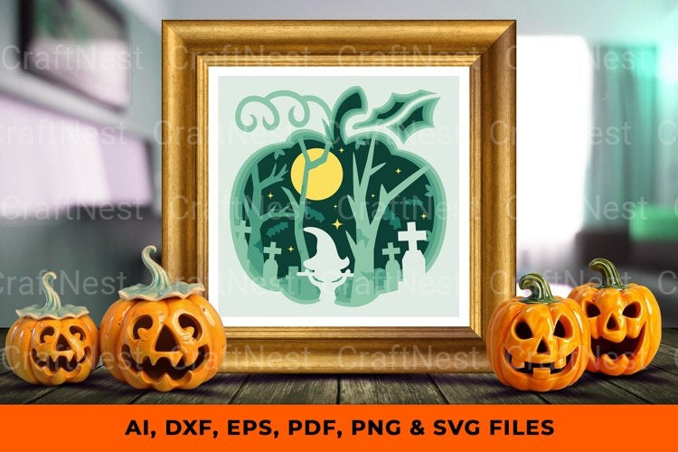3D Shadow Box Pumpkin SVG Bundle - CraftNest - Digital Crafting and Art