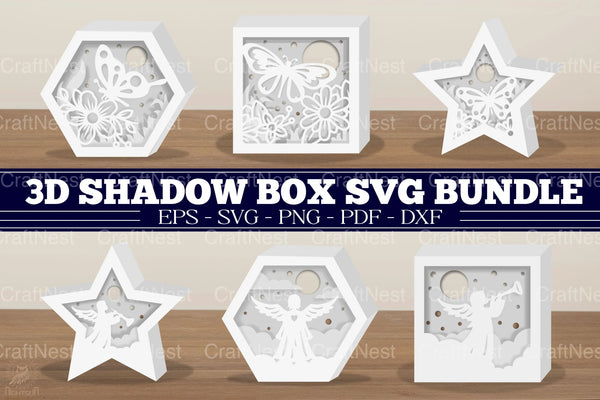 3D Shadow Box SVG Bundle