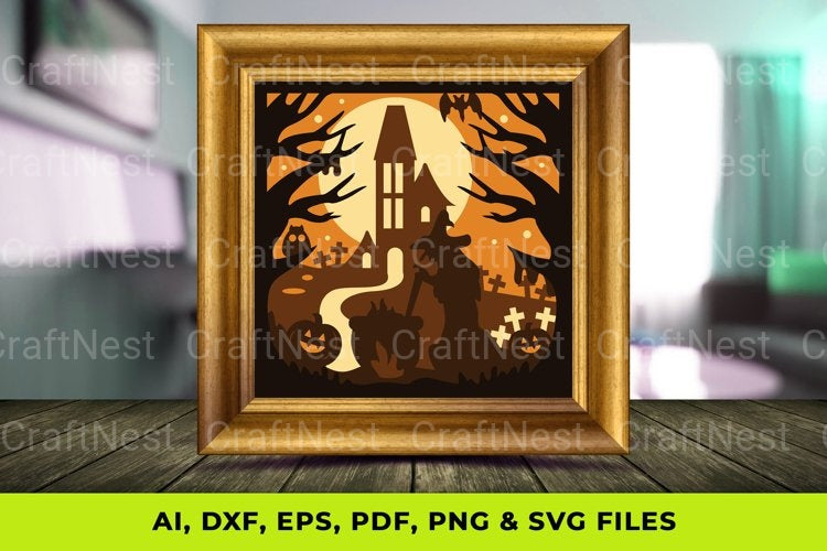 3D Witch Shadow Box SVG Bundle Clipart - CraftNest - Digital Crafting and Art