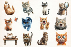 Surprised Funny Crazy Cat Clipart Bundle - CraftNest - Digital Crafting and Art