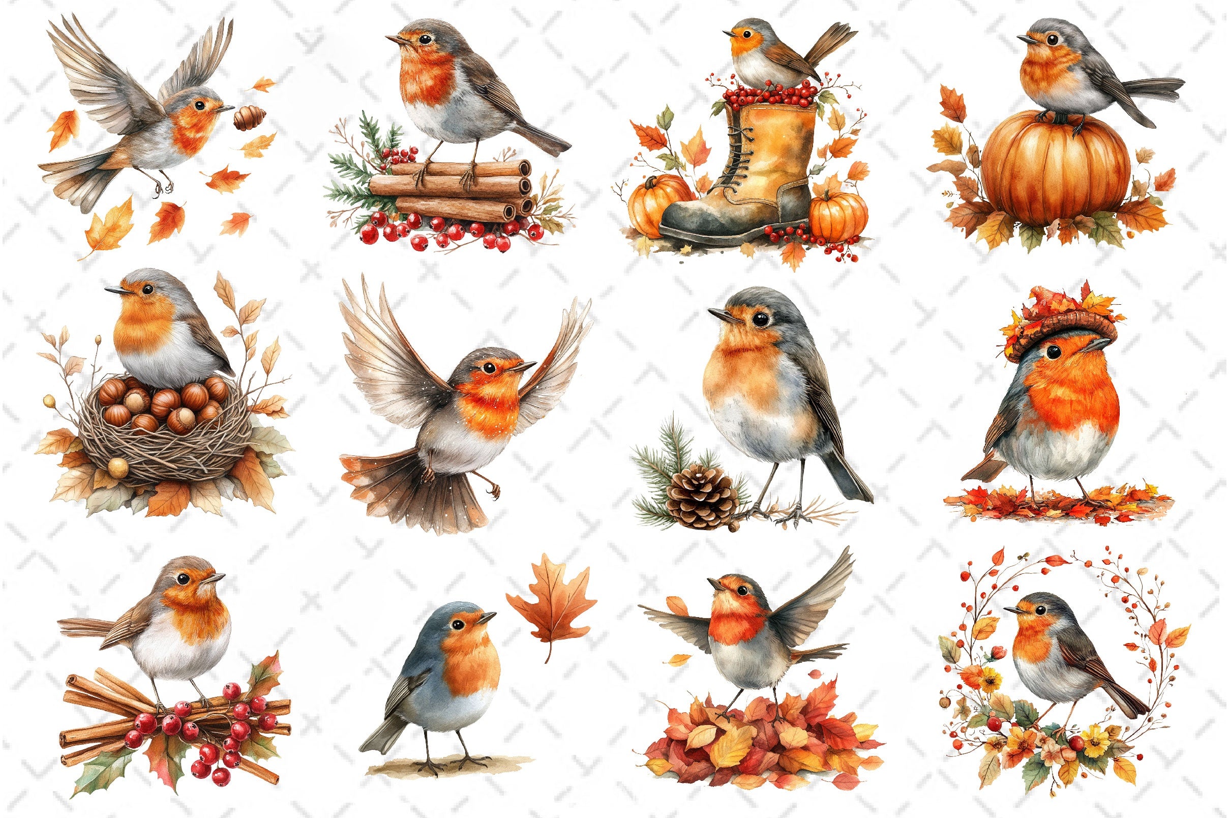 Robin Birds Clipart Bundle - CraftNest - Digital Crafting and Art