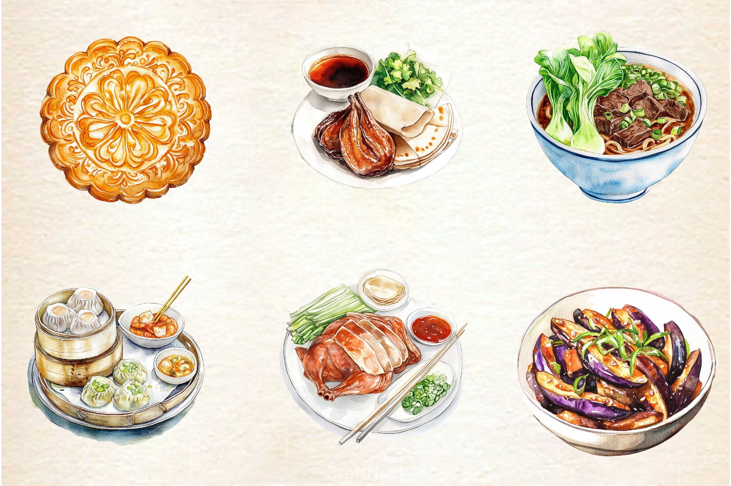 Chinese Food Clipart Bundle 2 - CraftNest - Digital Crafting and Art