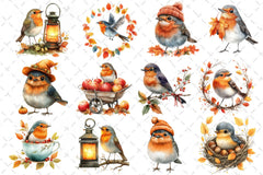 Robin Birds Clipart Bundle - CraftNest - Digital Crafting and Art
