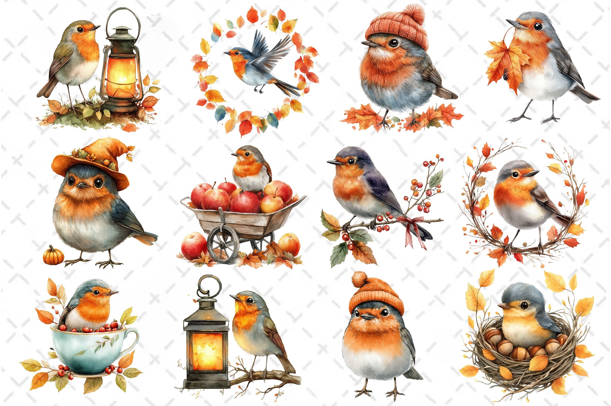 Robin Birds Clipart Bundle - CraftNest - Digital Crafting and Art