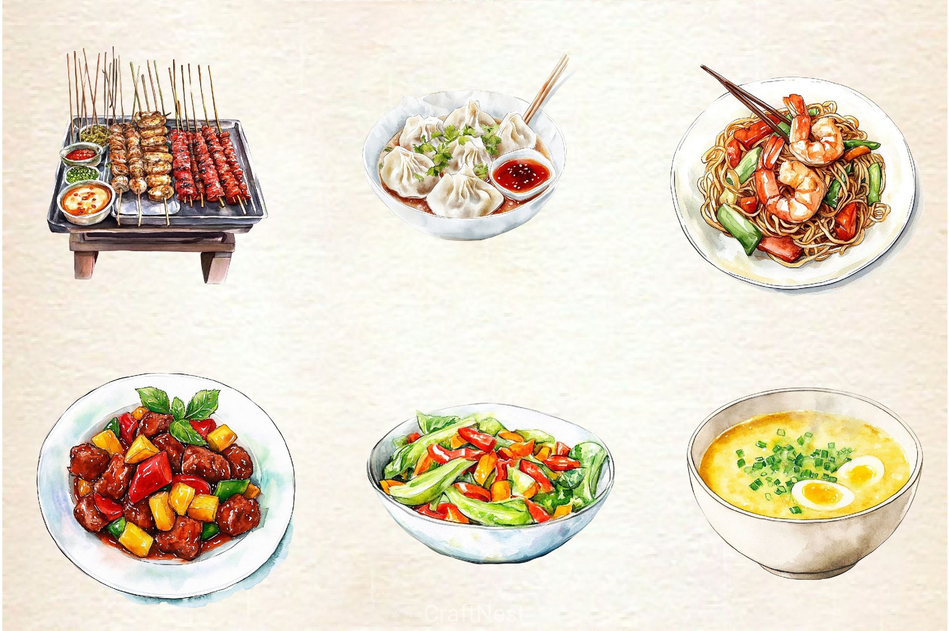 Chinese Food Clipart Bundle 2 - CraftNest - Digital Crafting and Art