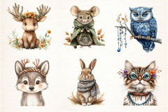 Sweet Boho Woodland Creatures Animals Clipart Bundle 2 - CraftNest - Digital Crafting and Art