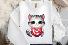 Love You Cat Valentine's Clipart Bundle 1 - CraftNest - Digital Crafting and Art