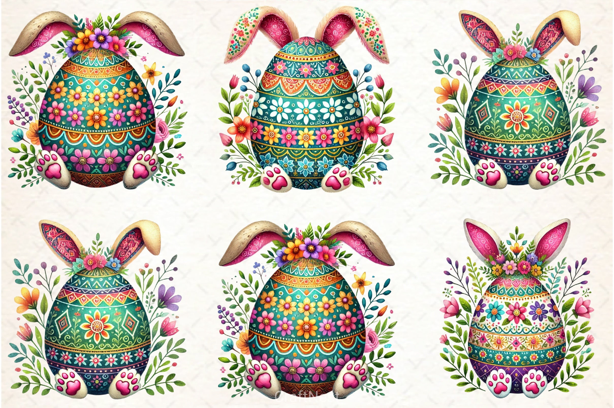 Spring Easter Egg Clipart Bundle - CraftNest - Digital Crafting and Art