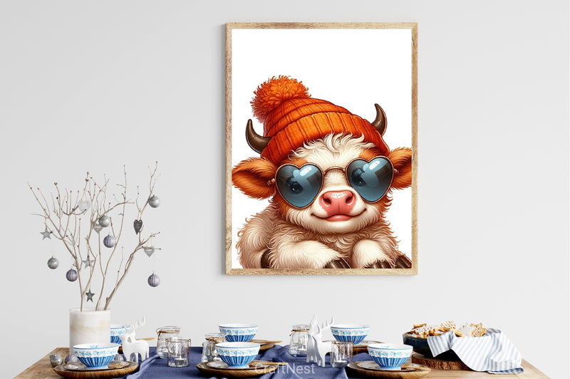 Baby Highland Cow Clipart Bundle 3 - CraftNest - Digital Crafting and Art