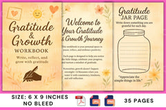 Gratitude Growth Workbook for Personal Development - CraftNest - Digital Crafting and Art