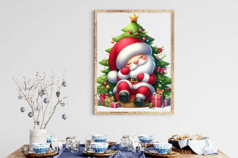 Sleeping Christmas Santa Claus Clipart Bundle 2 - CraftNest - Digital Crafting and Art