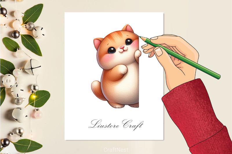 Chubby Animals Peeking Clipart Bundle - CraftNest - Digital Crafting and Art