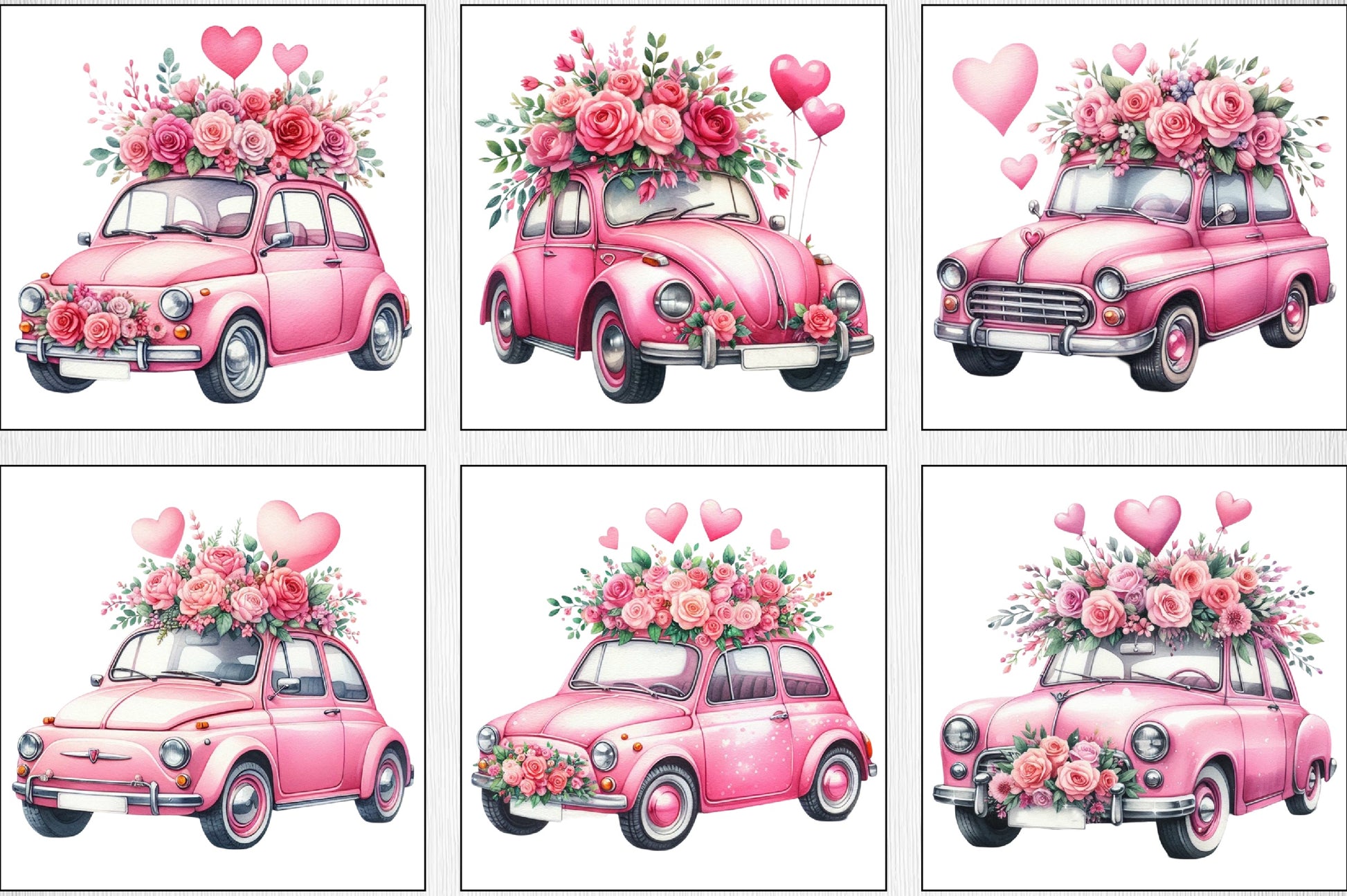 Valentine's Day Car Clipart Bundle - CraftNest - Digital Crafting and Art