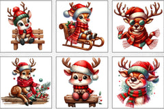 Christmas Reindeer Clipart Bundle 7 - CraftNest - Digital Crafting and Art