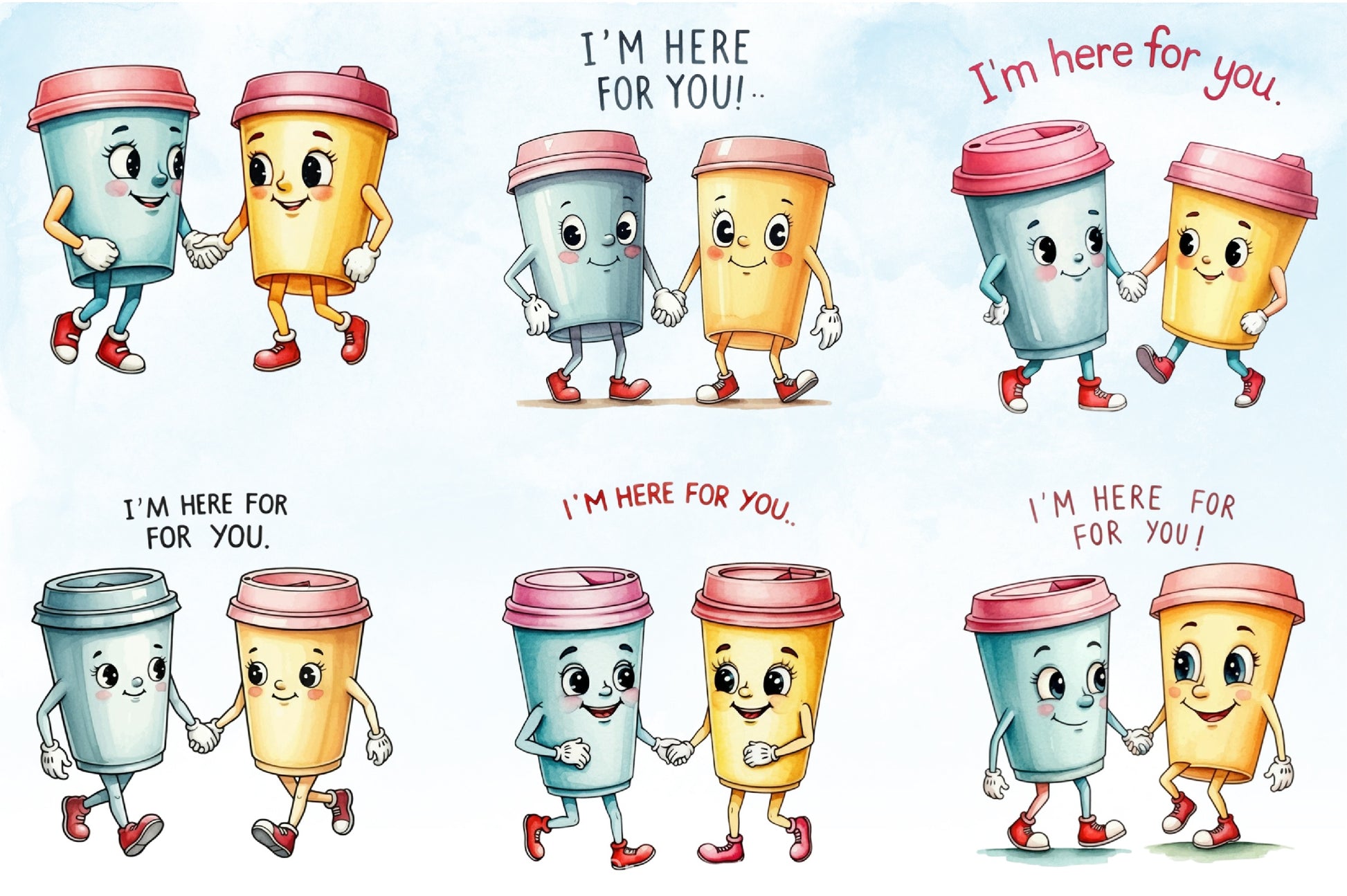 Kawaii Couple Coffee Clipart Bundle - CraftNest - Digital Crafting and Art