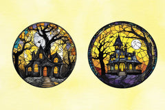 Stained Glass Spooky House Clipart Bundle 2 - CraftNest - Digital Crafting and Art