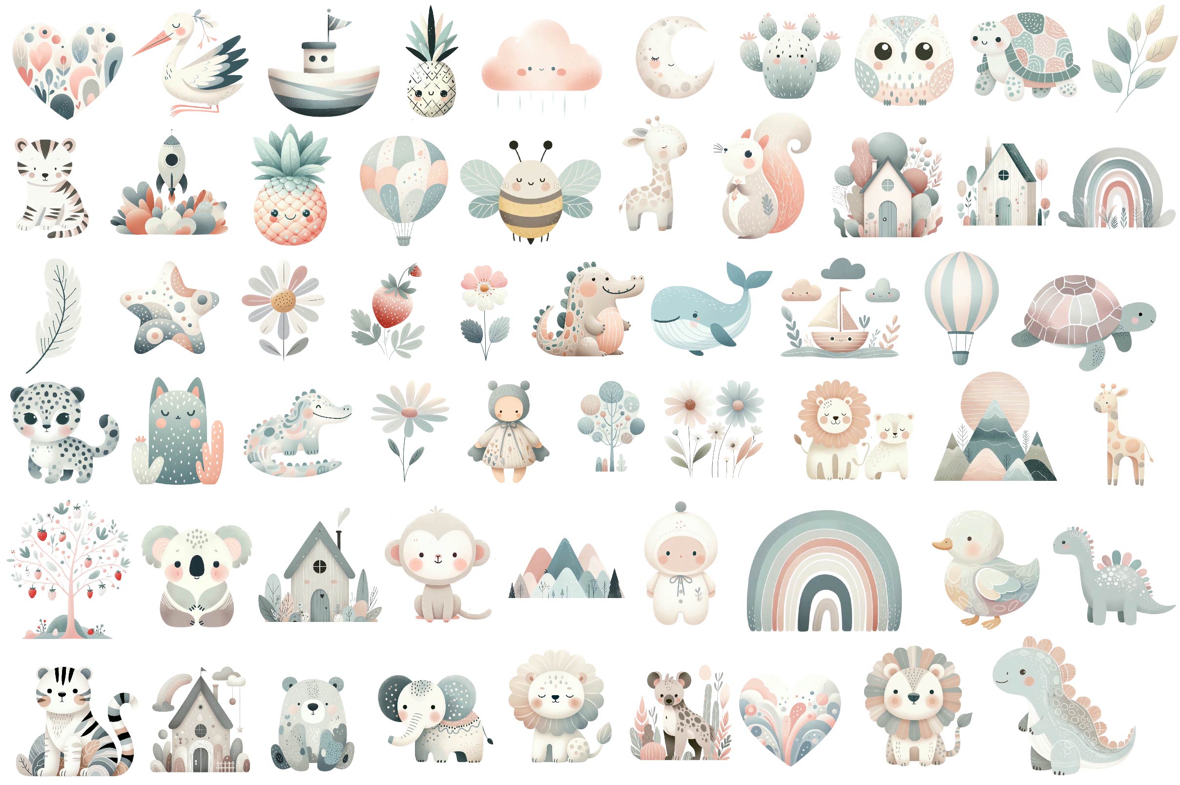 Boho Doodle Baby Clipart Bundle - CraftNest - Digital Crafting and Art