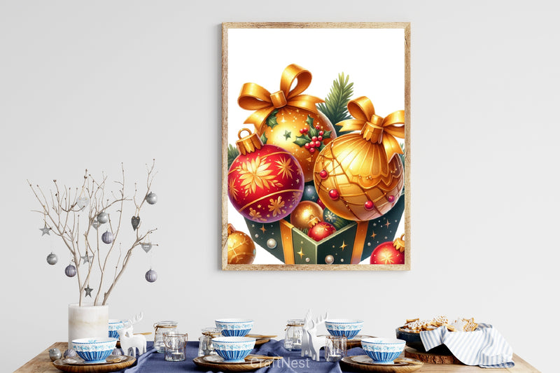 Christmas Gold Baubles Clipart Bundle - CraftNest - Digital Crafting and Art