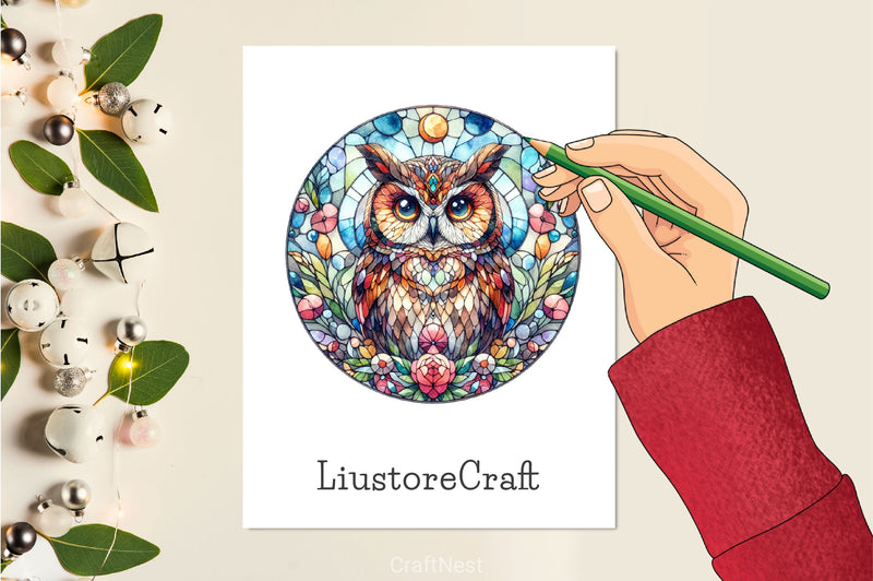 Stained Glass Owl Clipart Bundle - CraftNest - Digital Crafting and Art