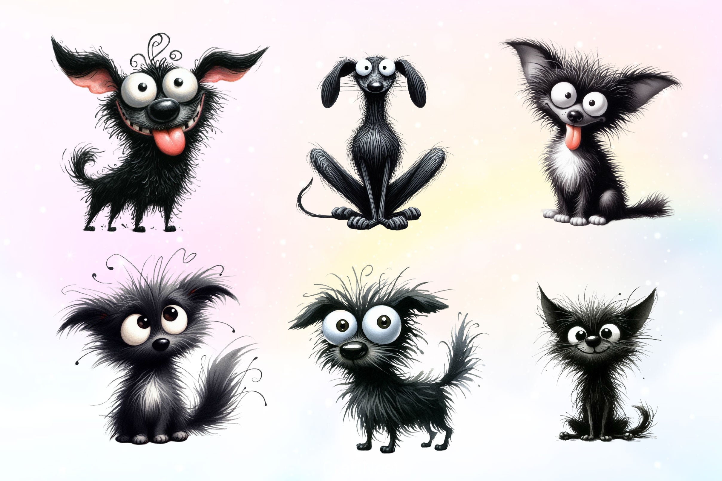 Funny Black Dogs Clipart Bundle - CraftNest - Digital Crafting and Art