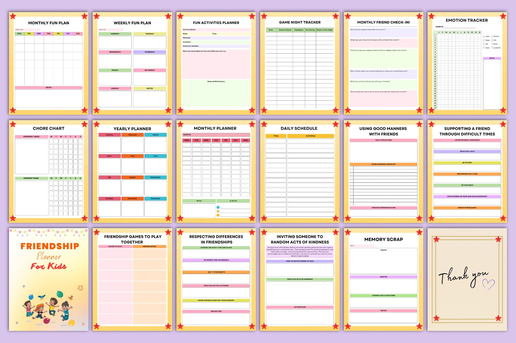Friendship Planner for Kids