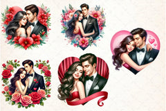 Romantic Couple Valentine Clipart Bundle - CraftNest - Digital Crafting and Art