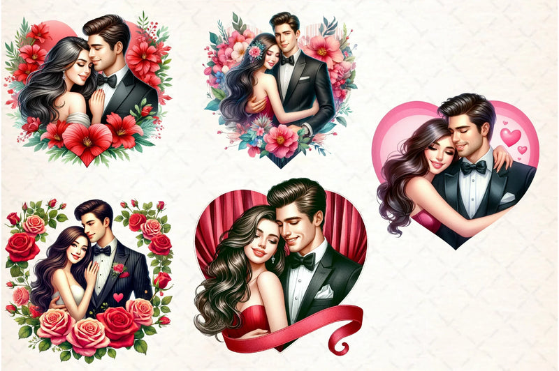 Romantic Couple Valentine Clipart Bundle - CraftNest - Digital Crafting and Art