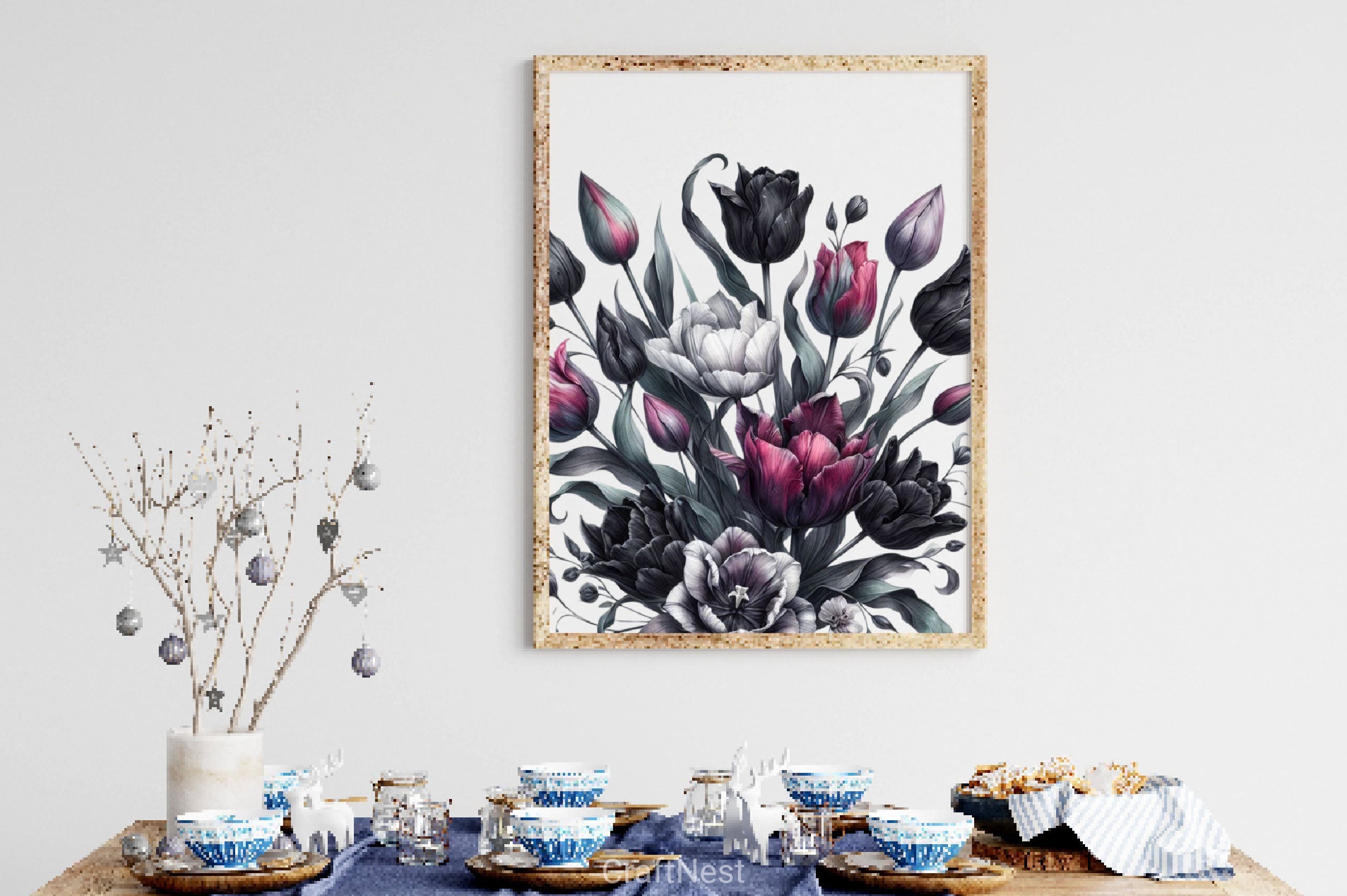 Gothic Flower Bouquet Clipart Bundle - CraftNest - Digital Crafting and Art