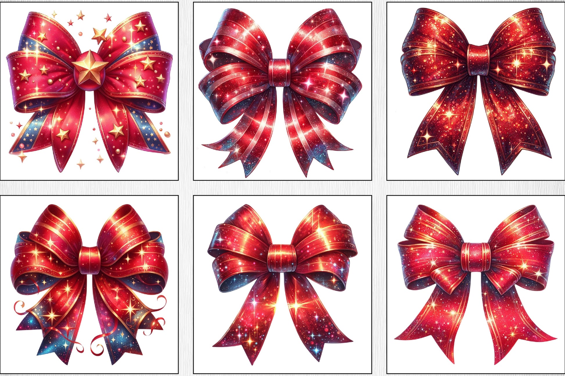 Christmas Red Coquette Bow Clipart Bundle - CraftNest - Digital Crafting and Art