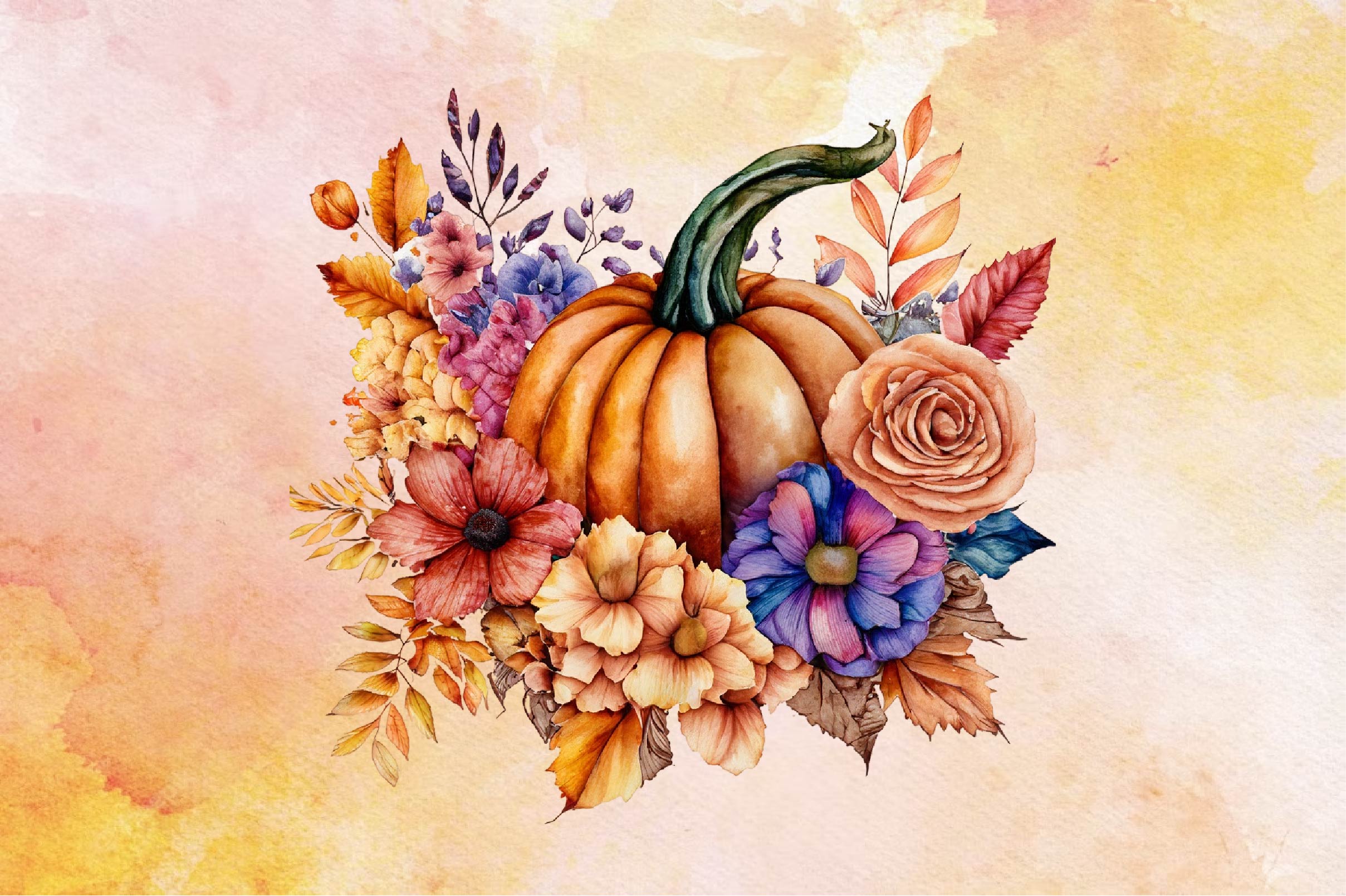 Fall Autumn Flowers Clipart Bundle - CraftNest - Digital Crafting and Art