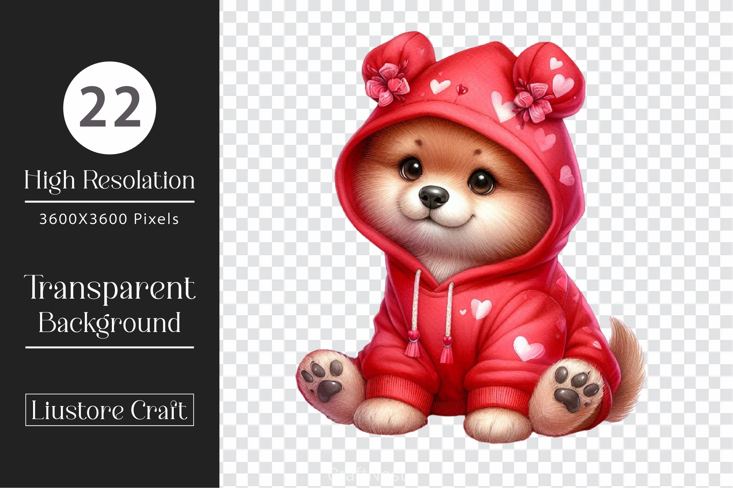 Red Dog Hoodie Clipart Bundle - CraftNest - Digital Crafting and Art