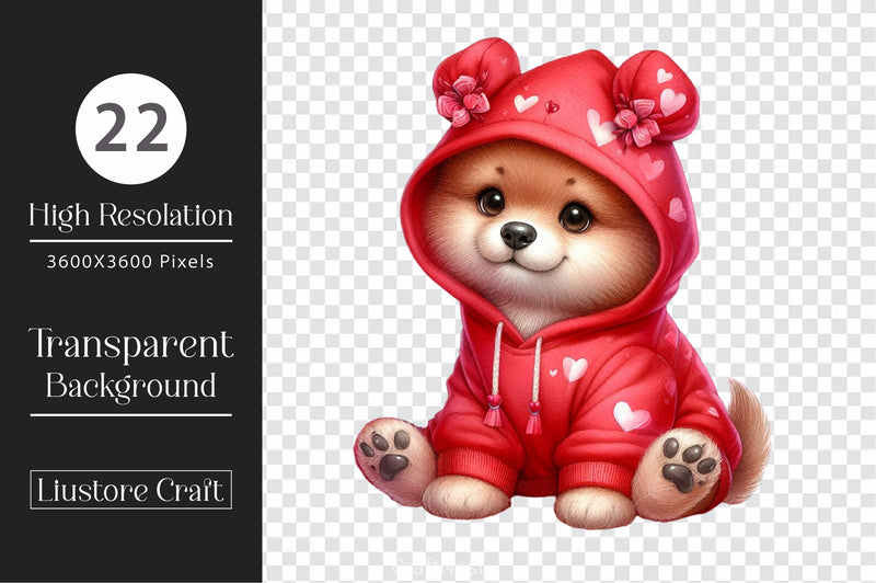 Red Dog Hoodie Clipart Bundle - CraftNest - Digital Crafting and Art