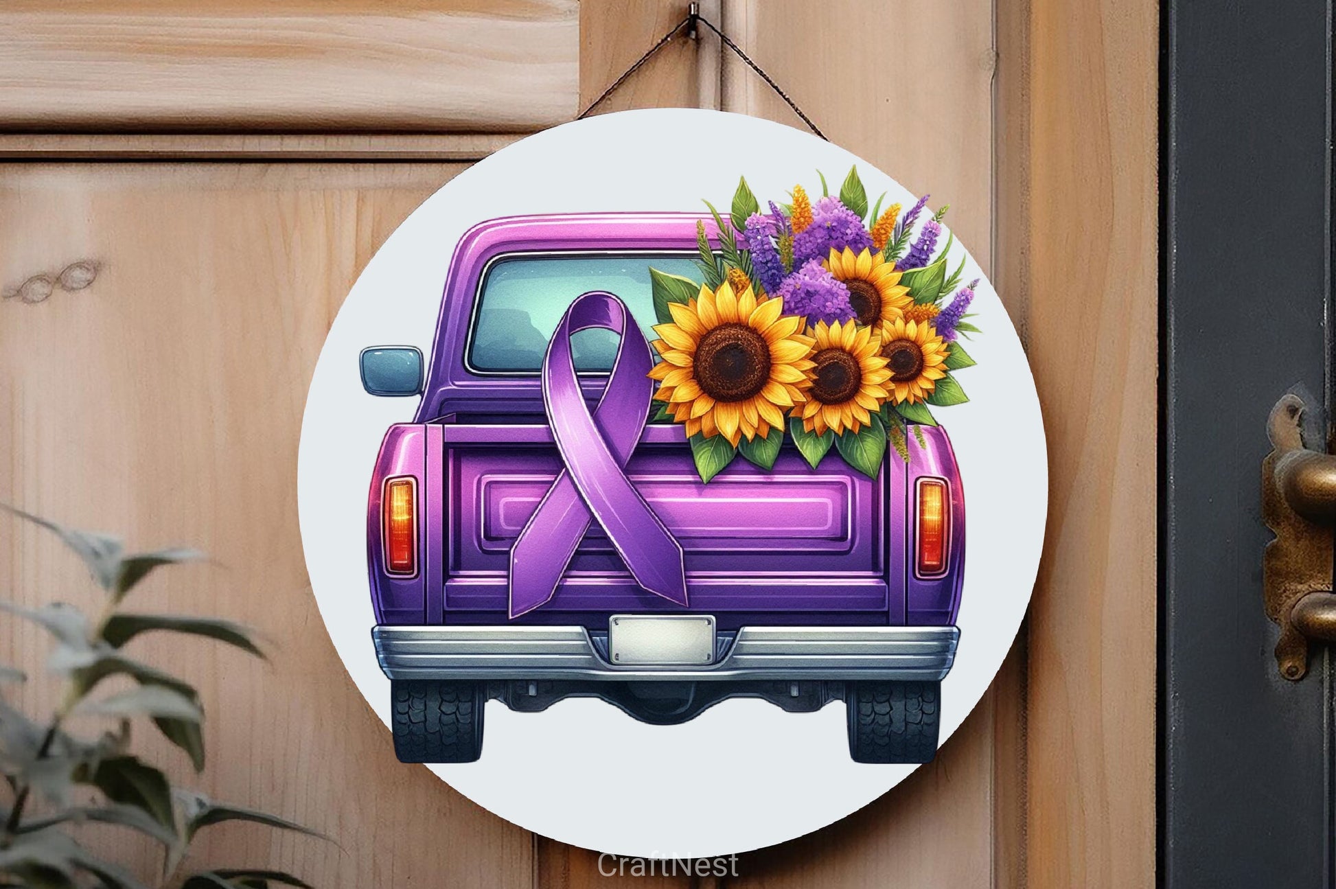 Purple Ribbon Cancer Truck Clipart Bundle 3 - CraftNest - Digital Crafting and Art