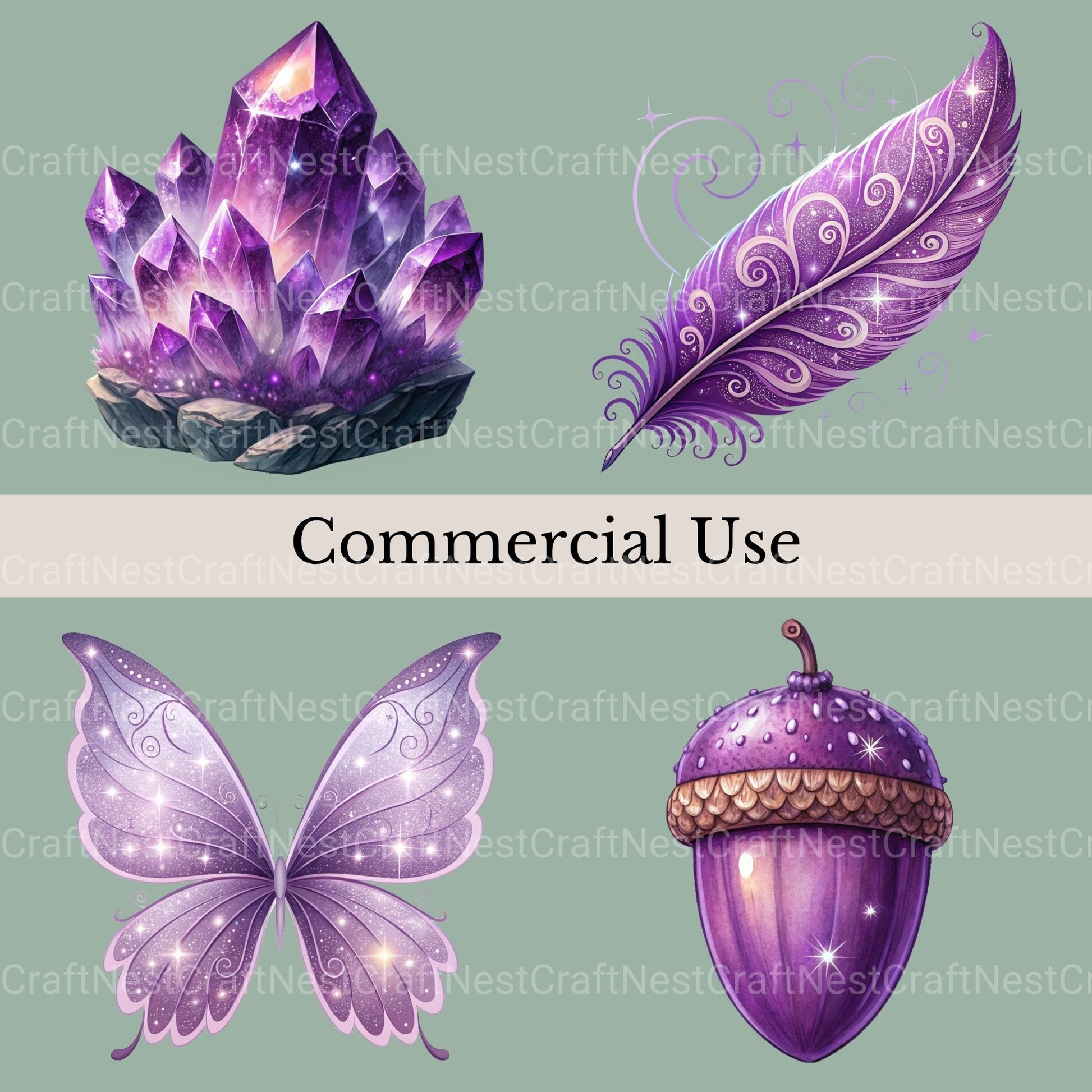 Fairy Purple Clipart Bundle - CraftNest - Digital Crafting and Art