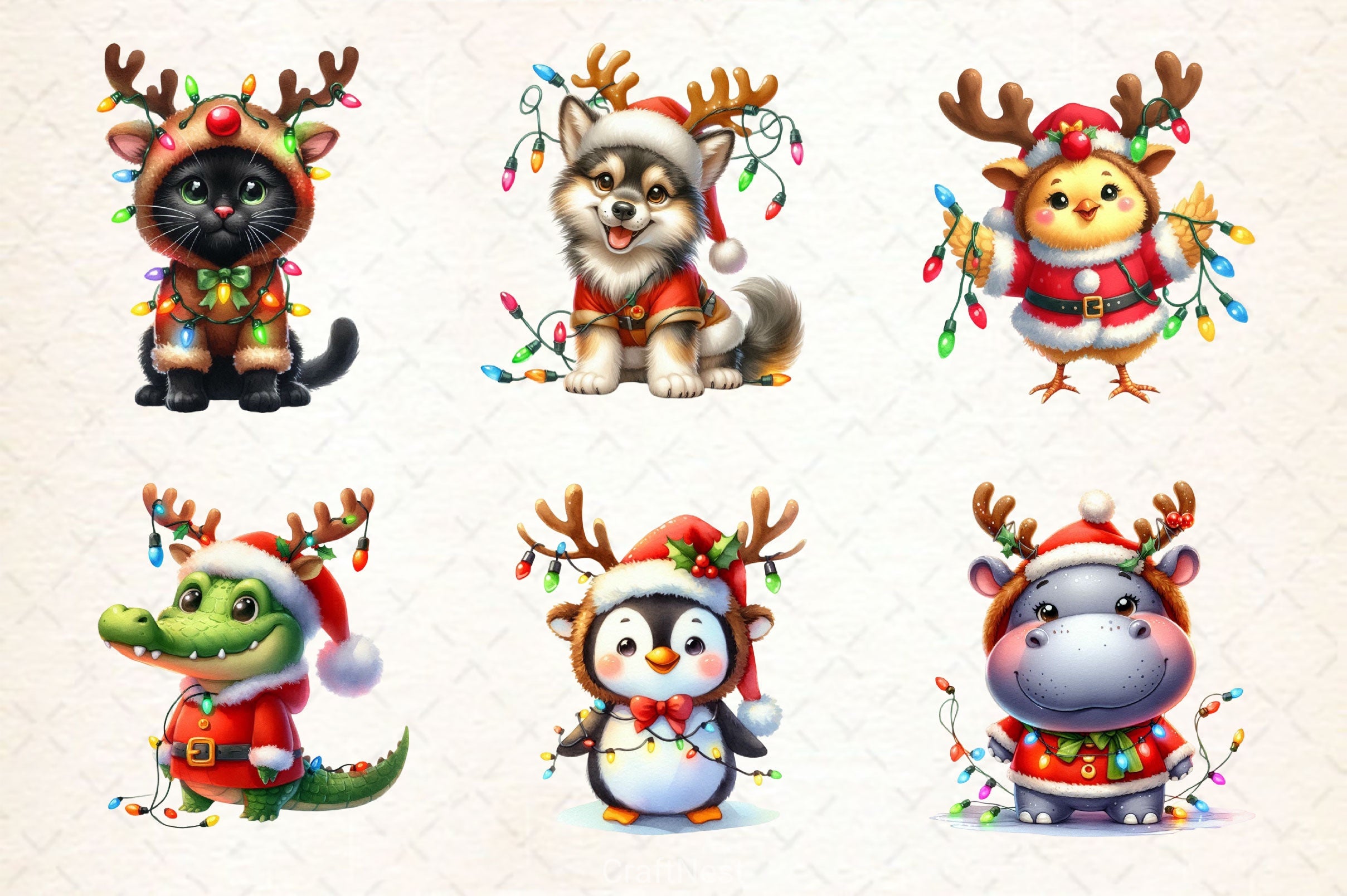Christmas Animal Clipart Bundle 6 - CraftNest - Digital Crafting and Art